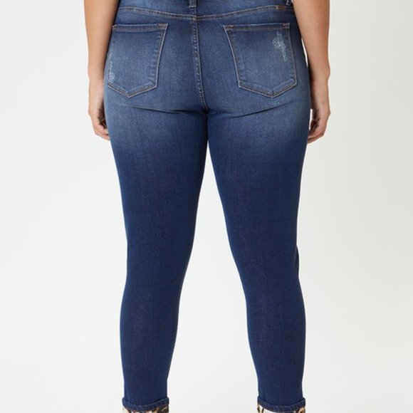 NEW! KanCan USA Leopard Detail Jeans 1X, 2X & 3X - Picture 8 of 12